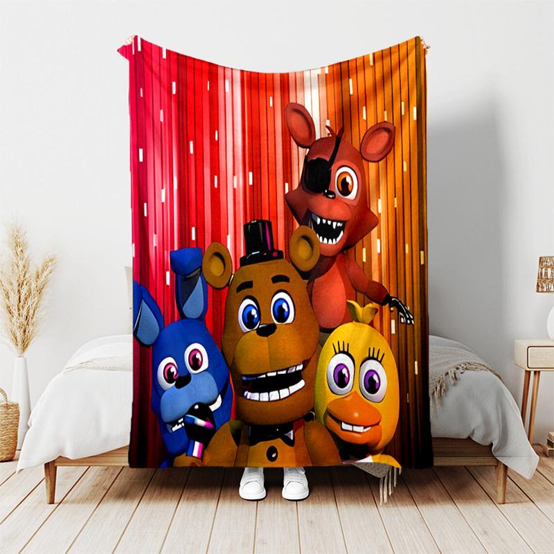 1pc Blanket Five Nights at Freddy's2 Print Design, Lightweight Blanket for Sofa, Bed- Soft &Warm, Gift for All Seasons like Christmas, Halloween