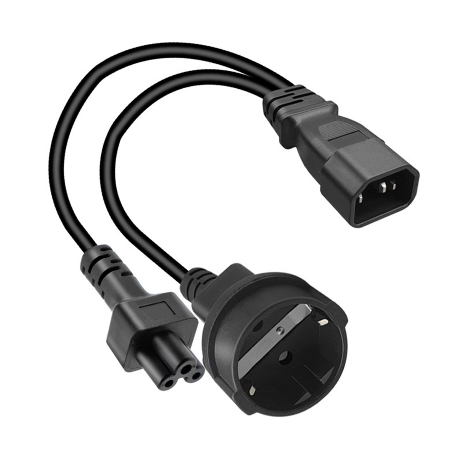 

1 фут IEC 320 C14 - C5 + EU4.8MM силовой кабель, C14 Male - C5 + EU4.8MM Female Y-разветвитель кабель-переходник переменного тока для принтеров