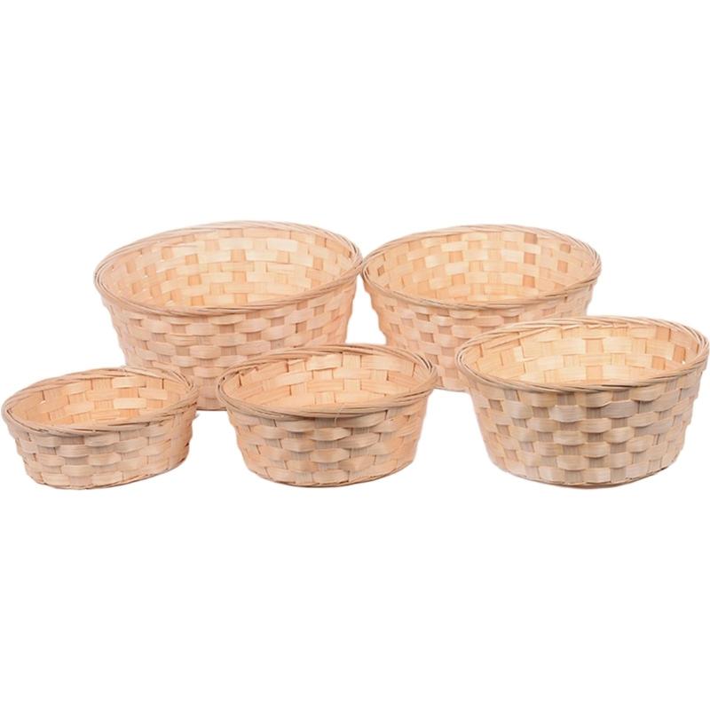 Natural Handmade Wicker Basket Versatile and Convenient Bamboo Weaving Basket Organizer Box for Shopping and Picnicking 1 1290₽