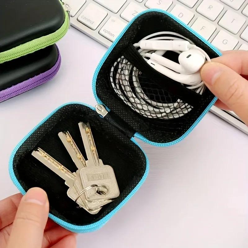 Earphone Case Mini Zipper Headphone Bag Storage Box Portable Data Cable Bags Earphone Accessories