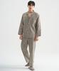 [May Flower] Khaki Style Long Sleeve Pure Cotton Men's Plus Size Pajama Set [Shipped from Korea] 100% Authentic