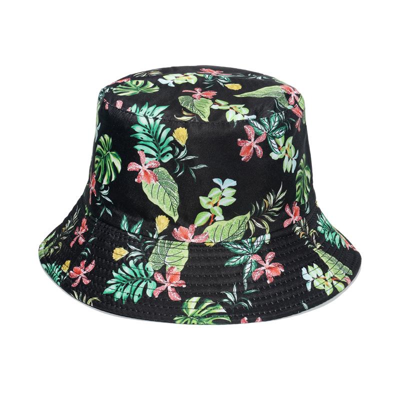 Unisex Vegetables Fruits Print Bucket Hats For Women Girls Summer Double-Sided Foldable Panama Sun Hat Fruit Bob Fisherman Caps
