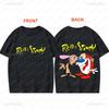 Vintage Cartoon 90S Ren and Stimpy Show TV Graphic TShirts Casual Funny Camisetas 2 Side Printed Short Sleeved Y2k Clothes