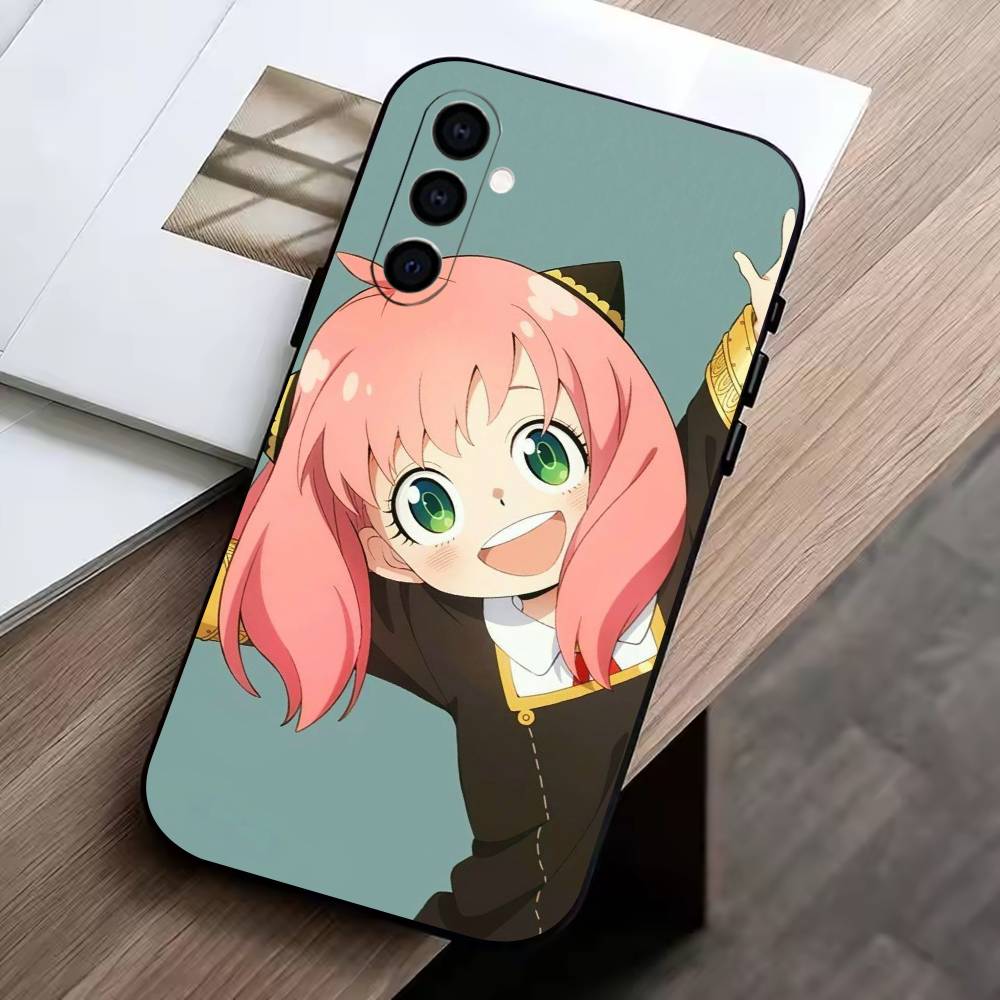 Cute Cute Anya Phone Case For Samsung Galaxy A73,A72,A71,A70,A53,A52,A51,Soft Silicone Black Cover