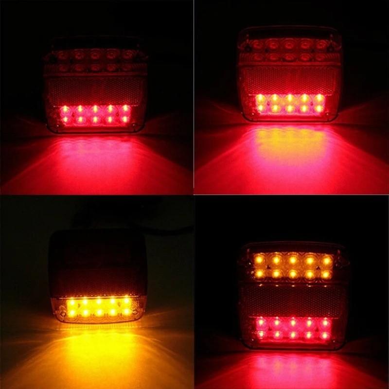 2X 12V 26LED Submersible Trailer Lights Stop Tail Turn Signal Lights License Number Plate for Trailer Truck RV Lighting Upgrade