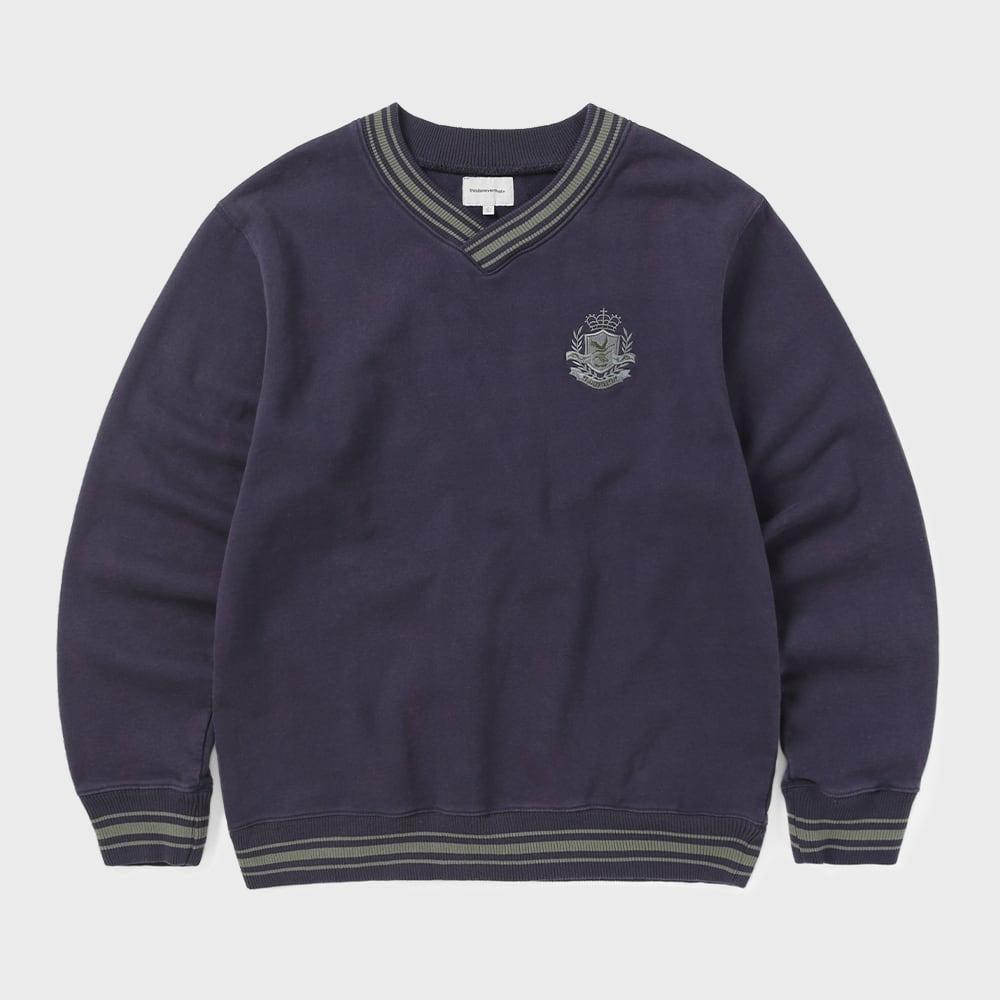 ThIs Is NeVer That V Neck Emblem Sweatshirt Dark Purple S