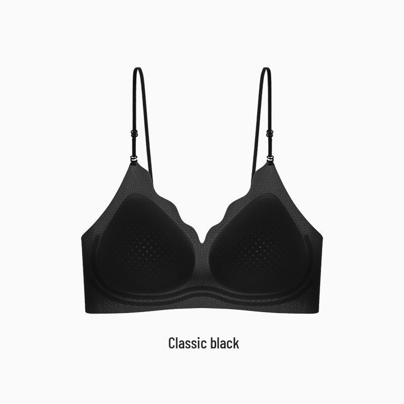 Ice Silk Halter Neck Seamless U-Shaped Thin Strap Bra - Backless & Supportive for Small Chests