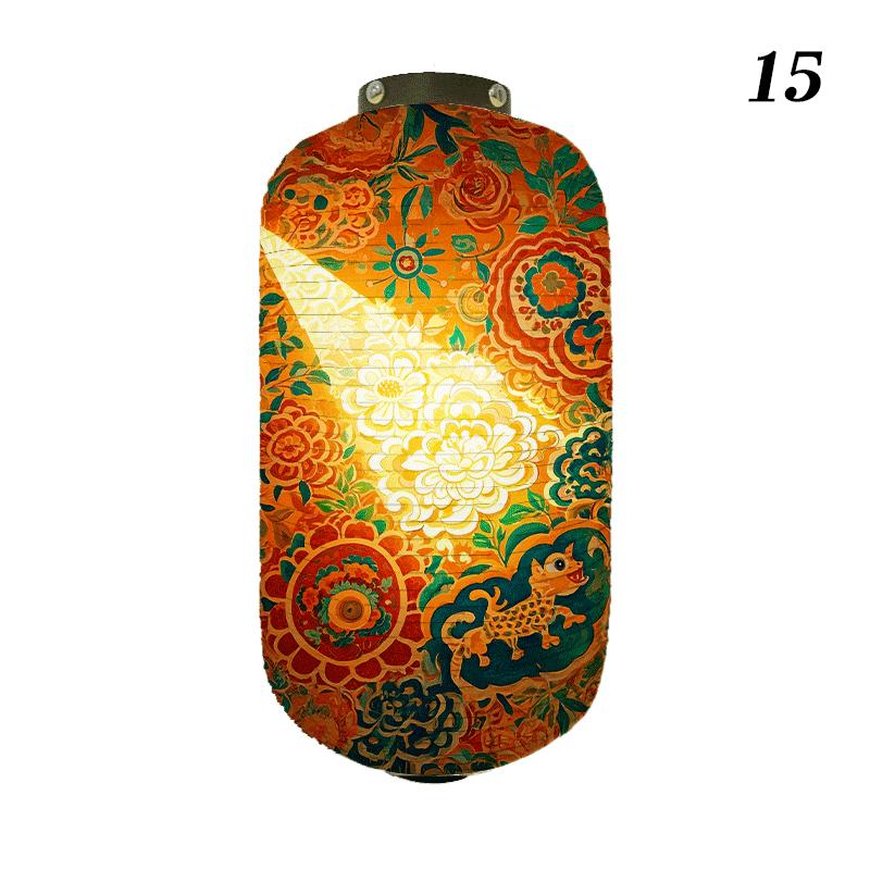 Oriental Style Festival Cloth Lanterns Antique Phoenix Printed Lantern Sushi Cuisine Advertising Sign Party Decoration Ornaments