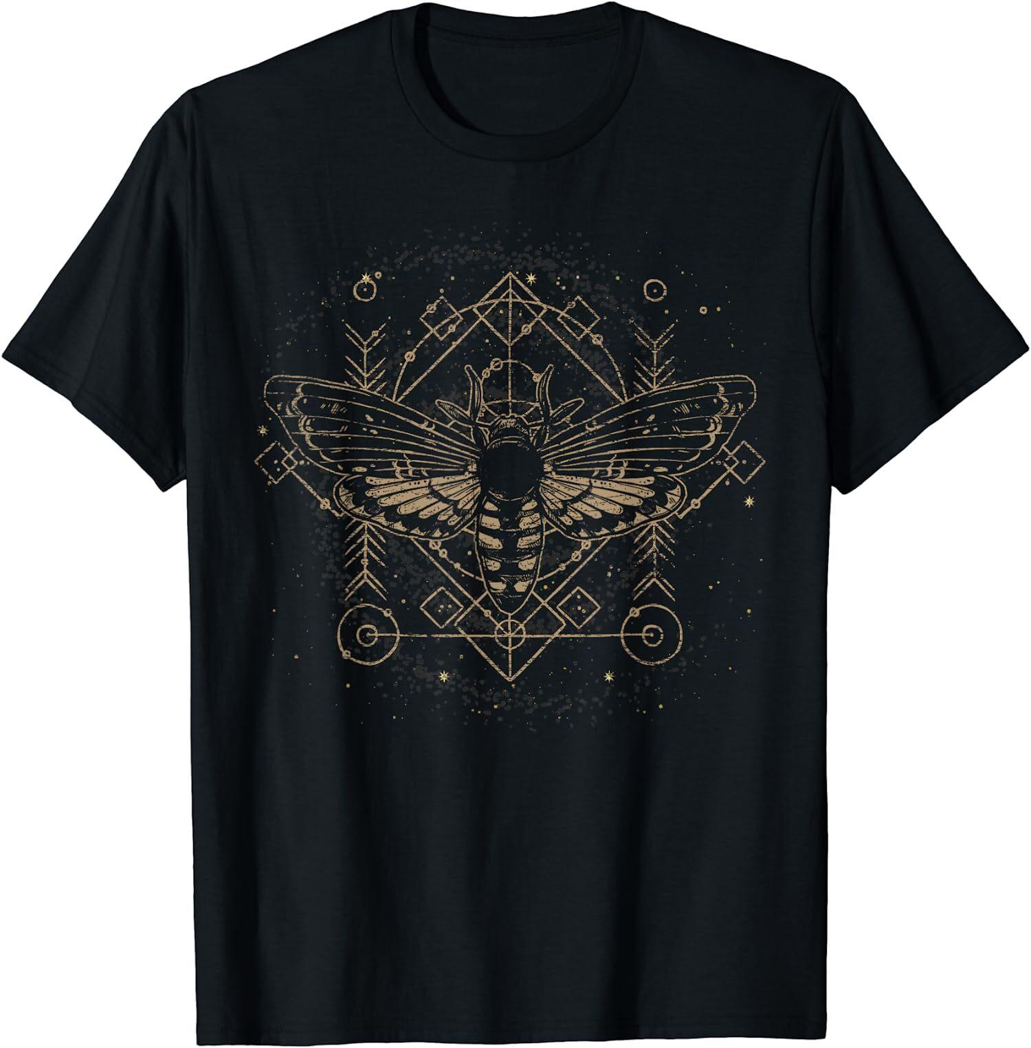 NEW LIMITED Moth Pagan Sacred Geometry Dark Magic Gothic Occult T-Shirt S