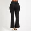 Plus Size L-5XL Elegant Pants Women's Plus Solid Elastic High Rise Flared Leg Trousers