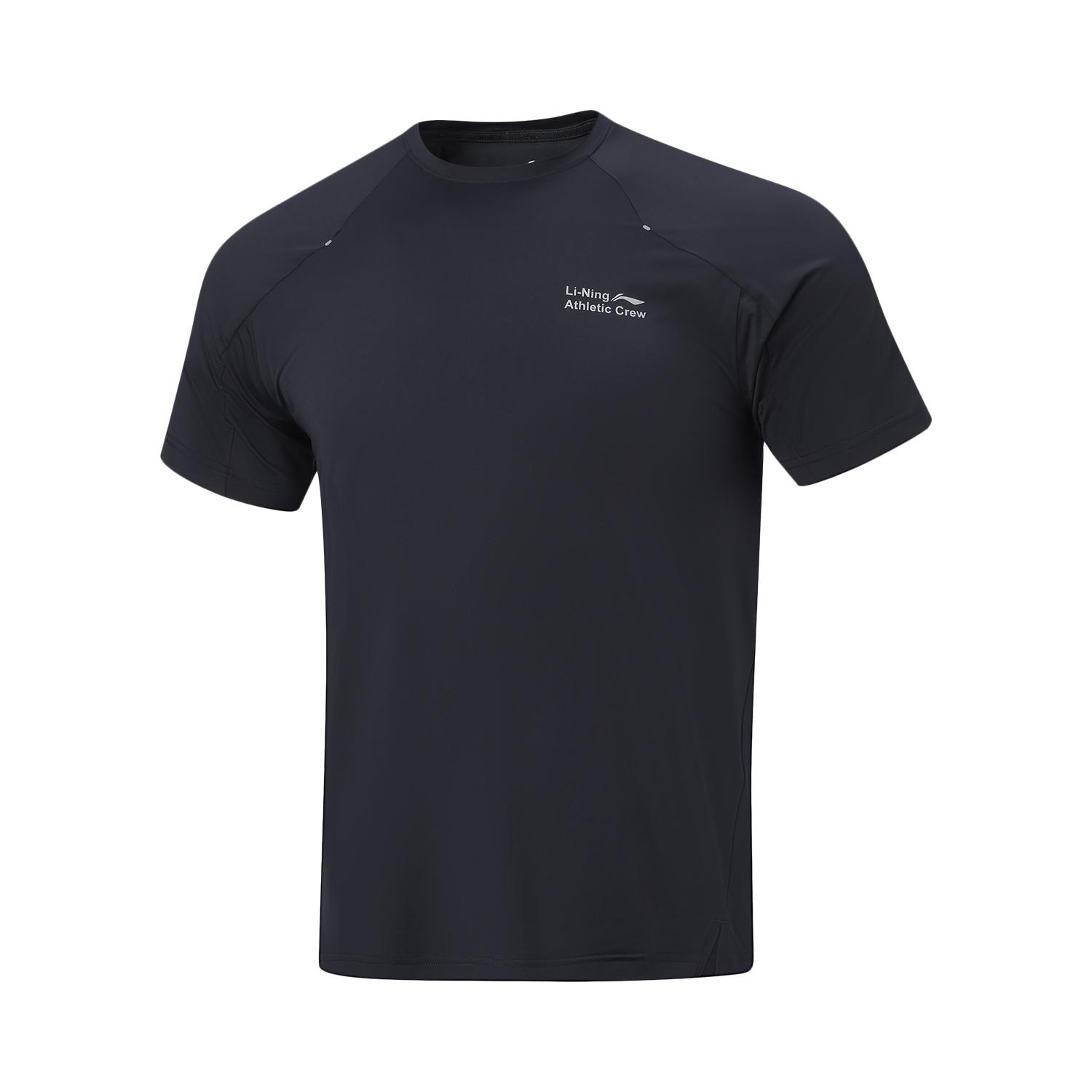 Li Ning Fitness Series Round Neck Pullover Logo Letter Print T-Shirt Men Tops ATSW369-3 S