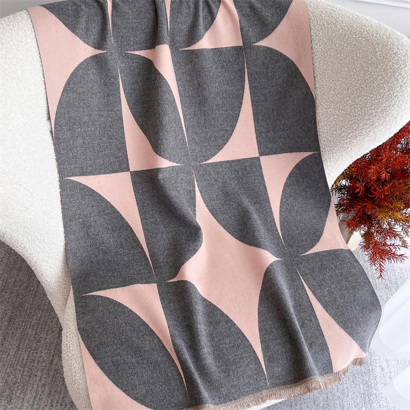 Luxury Winter Scarf for Women Warm Pashmina Shawl Thick Floral Cashmere Blanket Chunky Stoles Lady Elegant Poncho Travel Bufanda