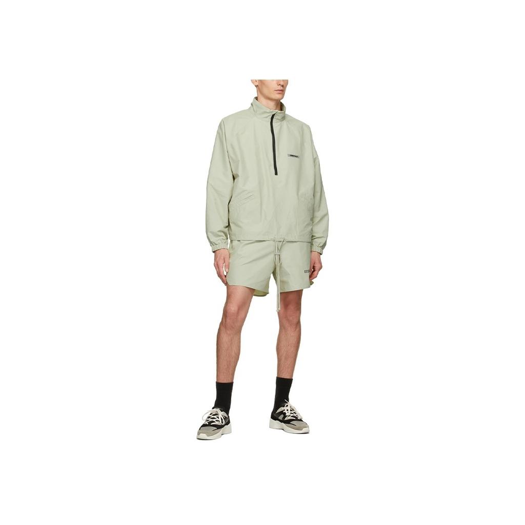 Fear of God Essentials Half-Zip Track Jacket With Shoulder Logo Unisex Jackets Sage FOG-FW20-191