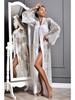 Women's Plus Size Luxury Lace Lingerie & Robe Set - Sexy Hollowed Design