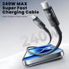 Toocki 240W USB C to Type C Cable PPS PD240W Ultra Fast Charging USB C Cable for Xiaomi MacBook Samsung Laptop Braided Data Cord