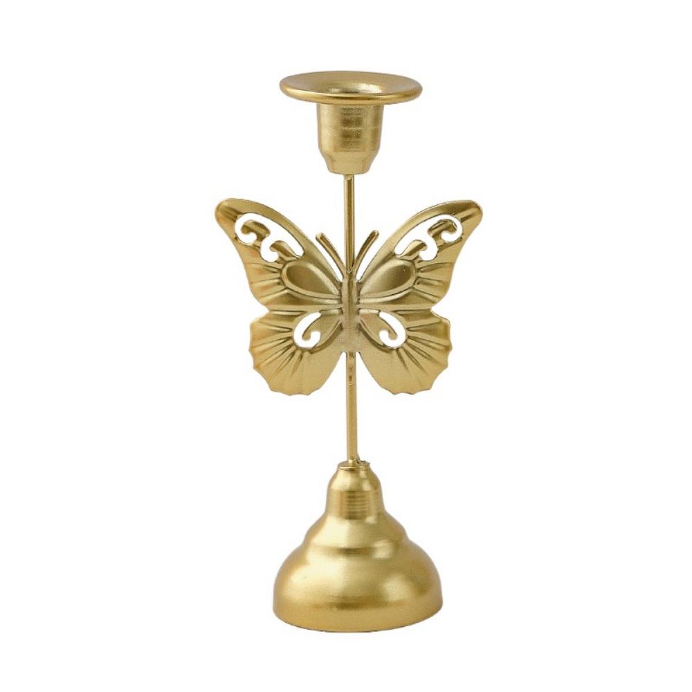Luxury Butterfly Candle Holder Unique Iron Aromatherapy Rack Leaf Candlestick Stand  Home Decor