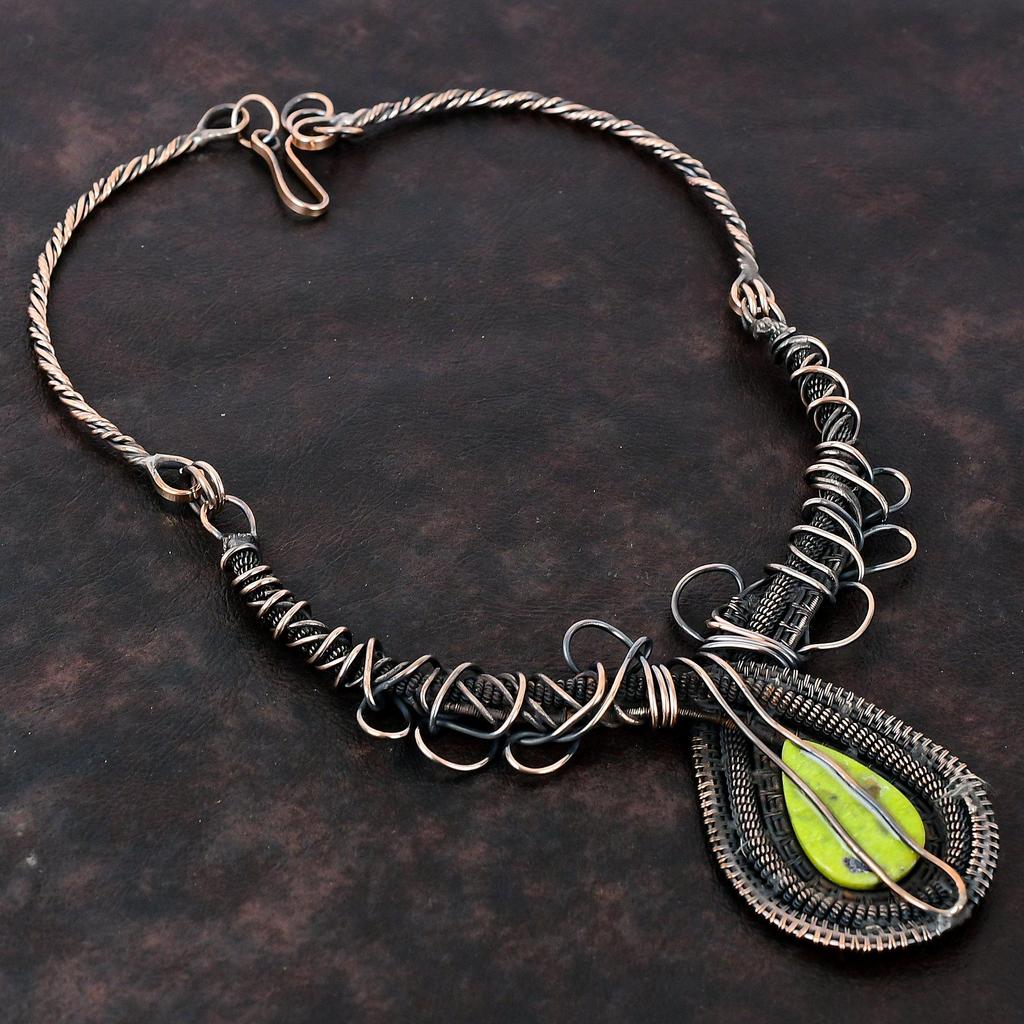 Stichtite Necklace Copper Wire Wrapped Necklace Stichtite Gemstone Jewelry Adjustable Necklace Handmade Copper Wire Jewelry Engagement Gift