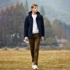 Navigare Men's Removable Hood Subtle Plaid Jacket