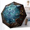 Oceanic Mythology Pattern Umbrella, Portable and Foldable Design, 8 Ribs, a Casual Accessory for Halloween, Christmas, and Birthday Gifts.