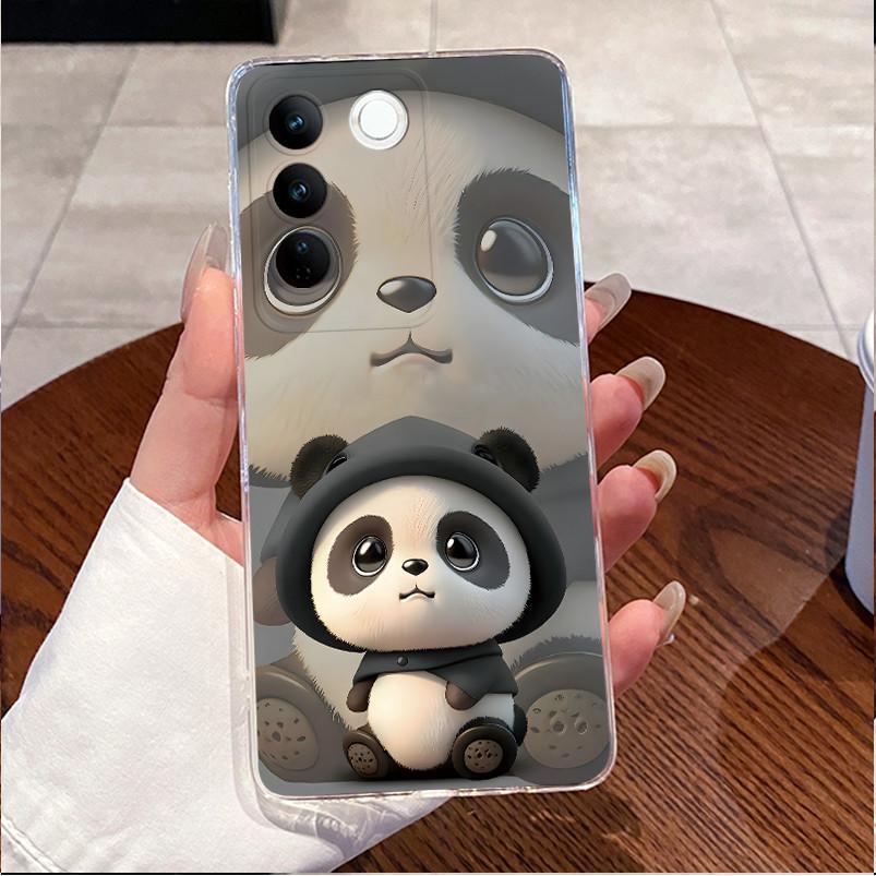Case For Vivo V25e LATAM V27e V27 V 27 Pro 5G Casing Cute Love Heart Rabbit Funny Cover Clear TPU Silicone Soft Shell Phone Case