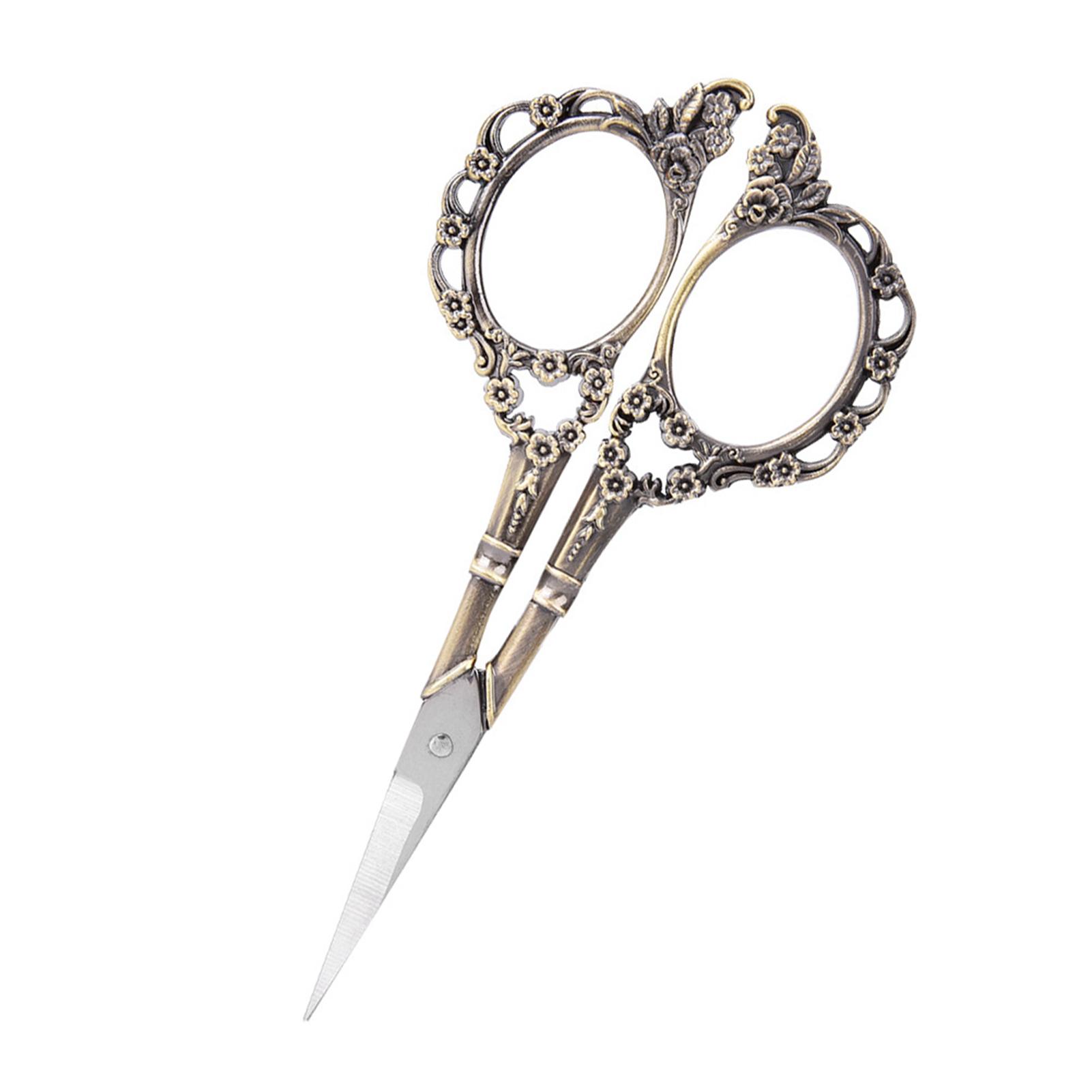 

1 шт. Винтажные ножницы для вышивки цветочным узором из нержавеющей стали (Цвет №3) античный бронзовый