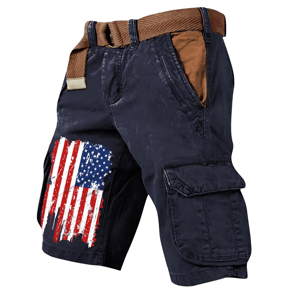 Pantaloncini Cargo Casual Stampati da Uomo per l'Estate con Tasche Multiple