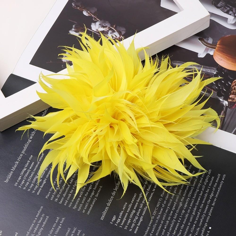 Feather Artificial Flower Brooch 18-20cm Large Feather Corsage Brooches Hair Accessories