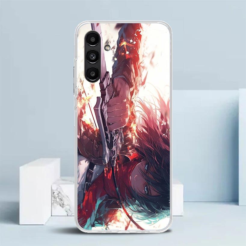 A-Angriff auf die Titanen Annie Mikasa Hülle für Samsung Galaxy A17 A37 A57 A16 A26 A36 A56 A15 A14 A55 Handyhülle A13 A53 A25 A35 A24