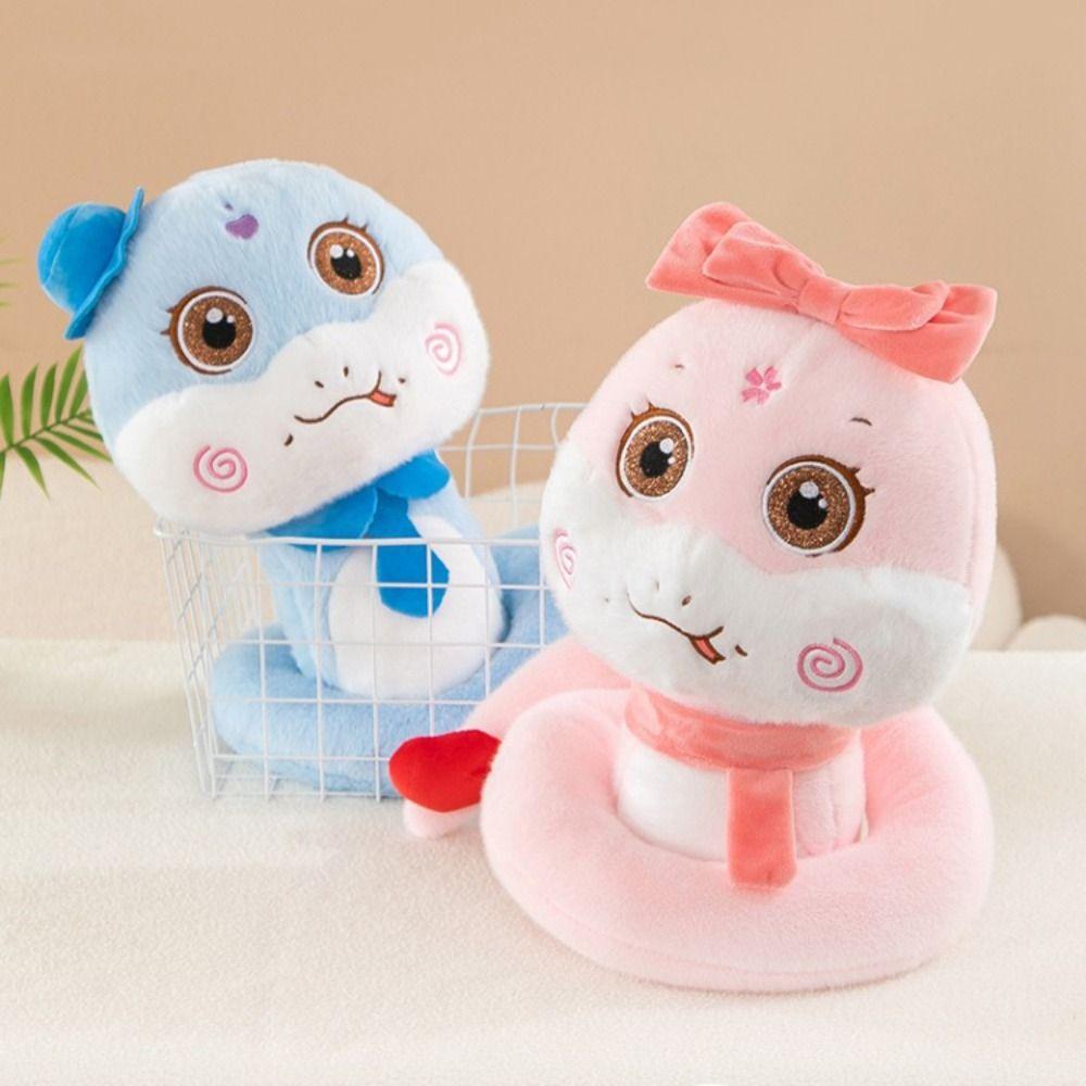 Chinese Style Snake Year Plush Toy Big Eyes Lucky Snake Doll Keychain  New Year Gifts