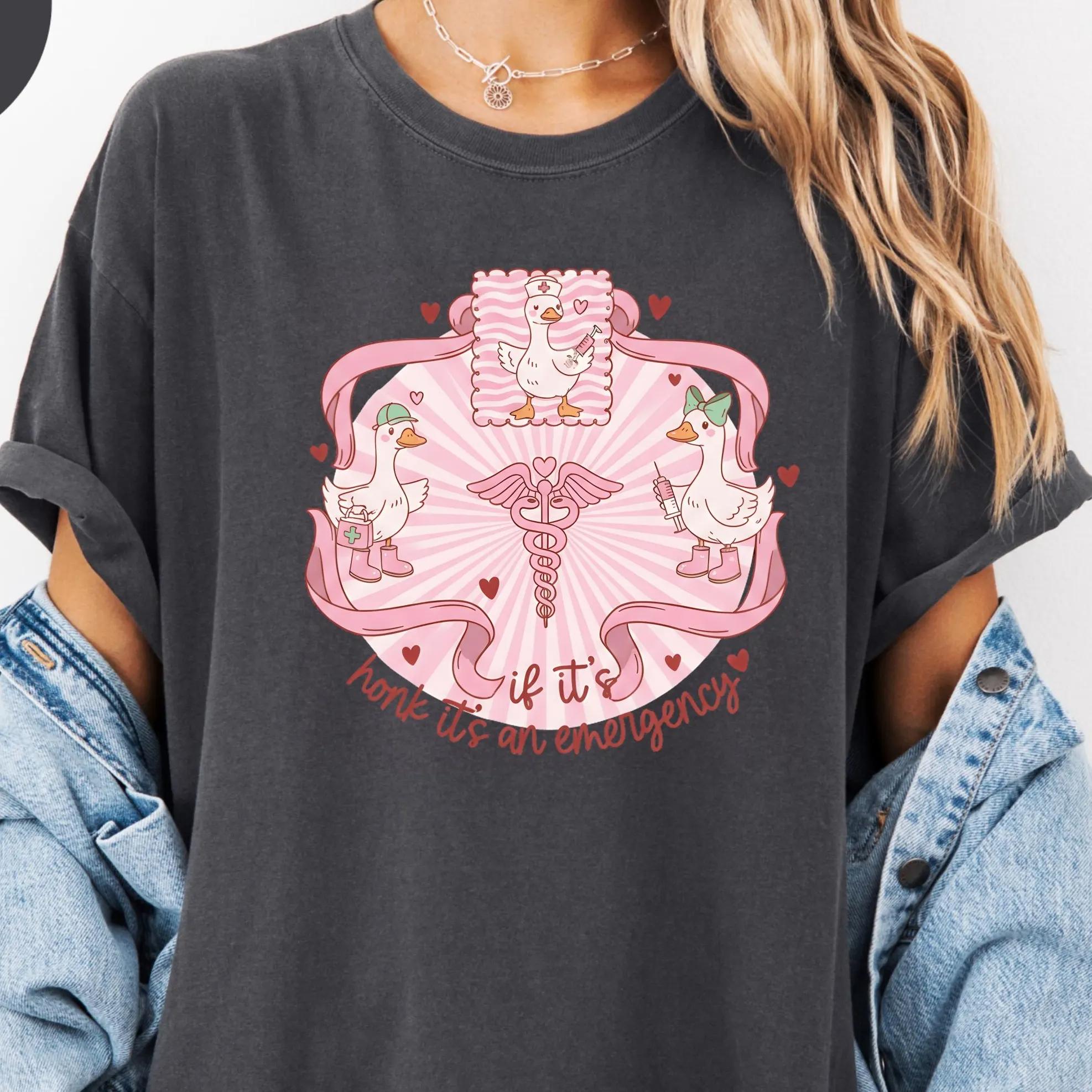 

Plus Size Summer Womens Funny Goose Print TShirt Cotton Breathable Stylish Versatile Street Style Oversized XL