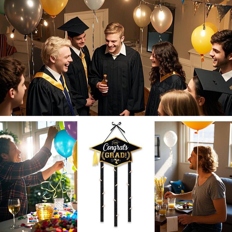 Graduation Photo Display Grad Hat Graduation Card Display Holiday Party Supplies Wall Decorations For High School Kindergarten
