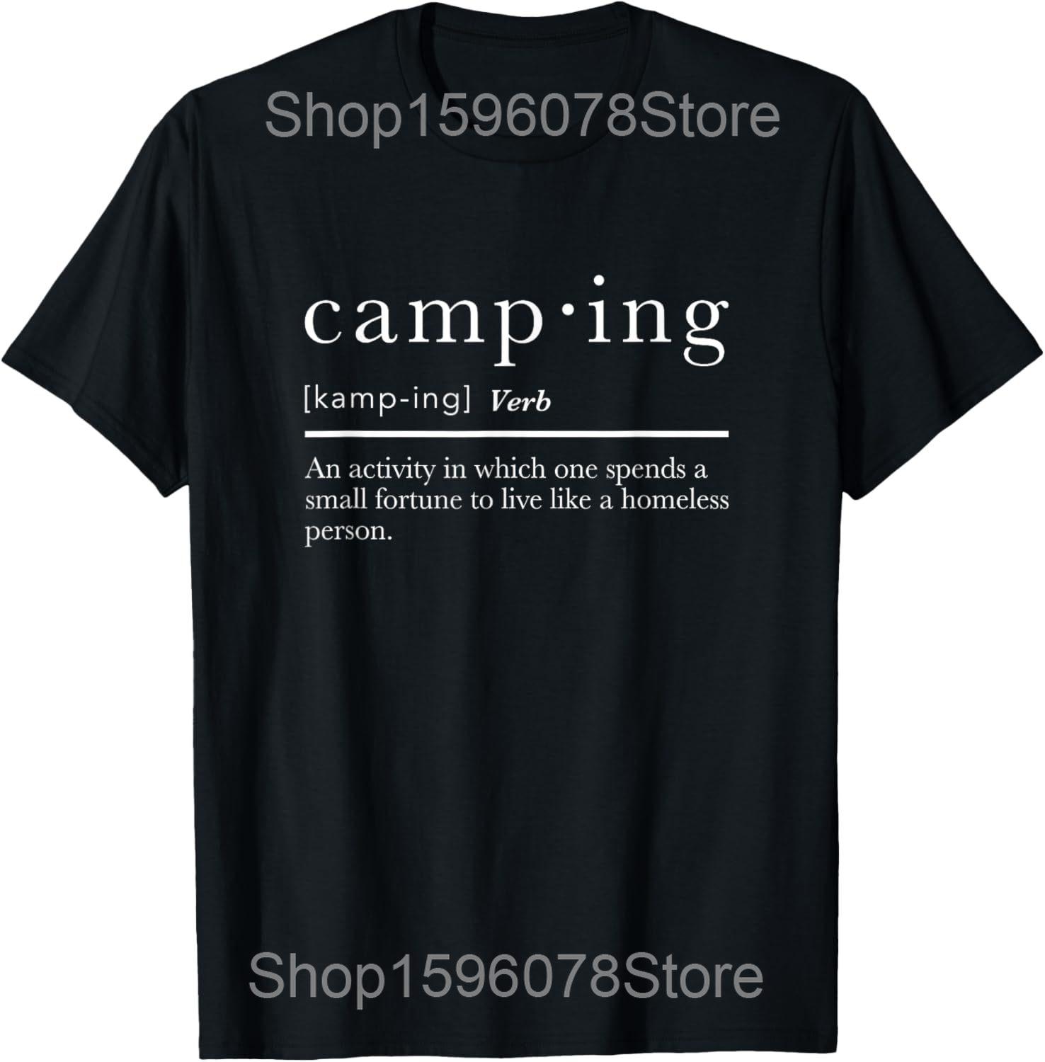 

Its All Fun and Games Until Funny Camp Camping T Shirts Men Cotton Humor Streetwear Tee Shirt Short Sleeve Unisex Loose Clothing 4XL