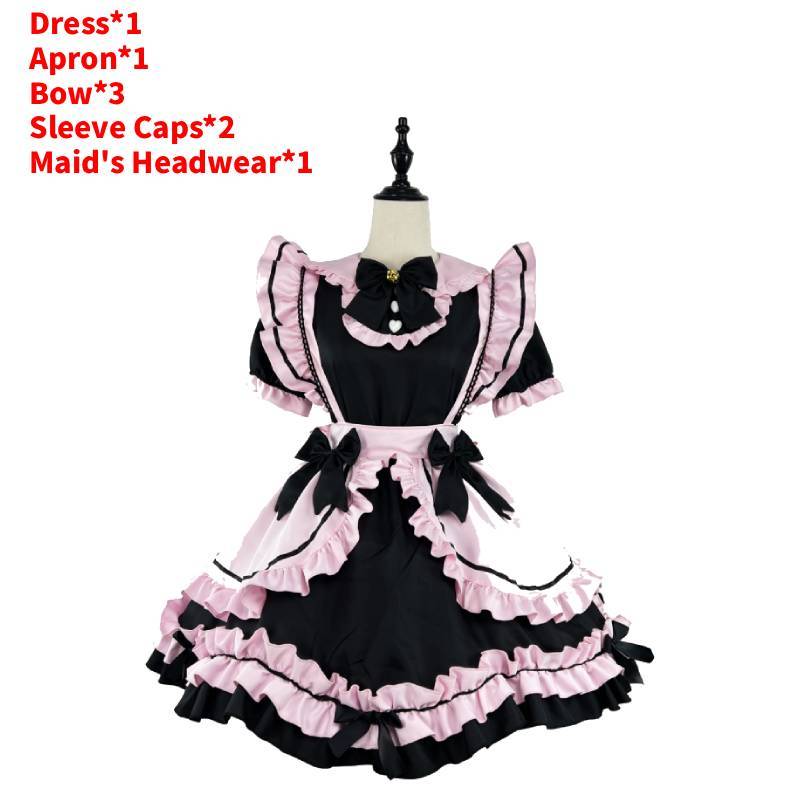 Lolita Maid Cosplay Set With Bowtie And Lace Cat Ears For Kawaii Girls And Anime Events M