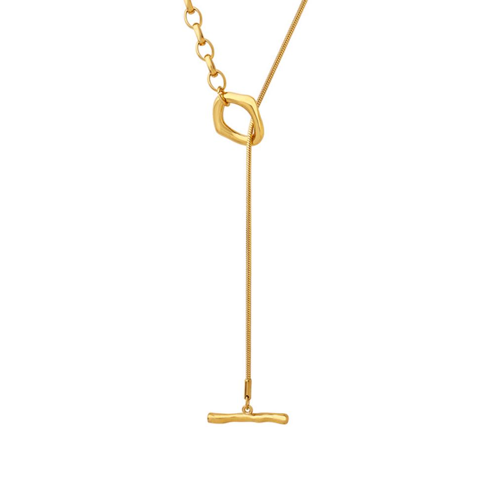 European and American OT Buckle Adjustable Chain Sweater Necklace French Style Exquisite and Versatile