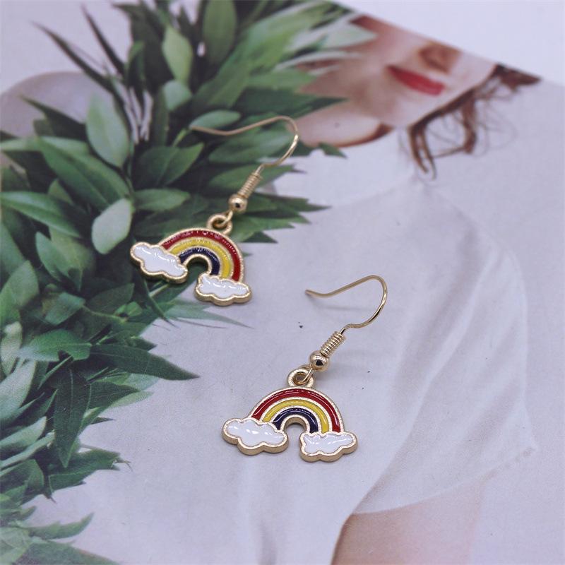 Trendy Rainbow Bridge Cloud Earrings: Cute, Cool Accessory for Hot Girls