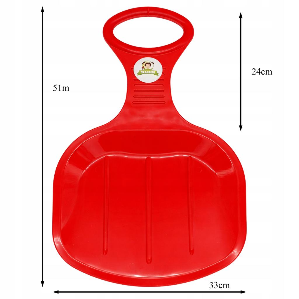 Ślizg Na Śnieg Jabłuszko Do Zjeżdżania Sanki Xl 51 Cm Solidne Czerwony