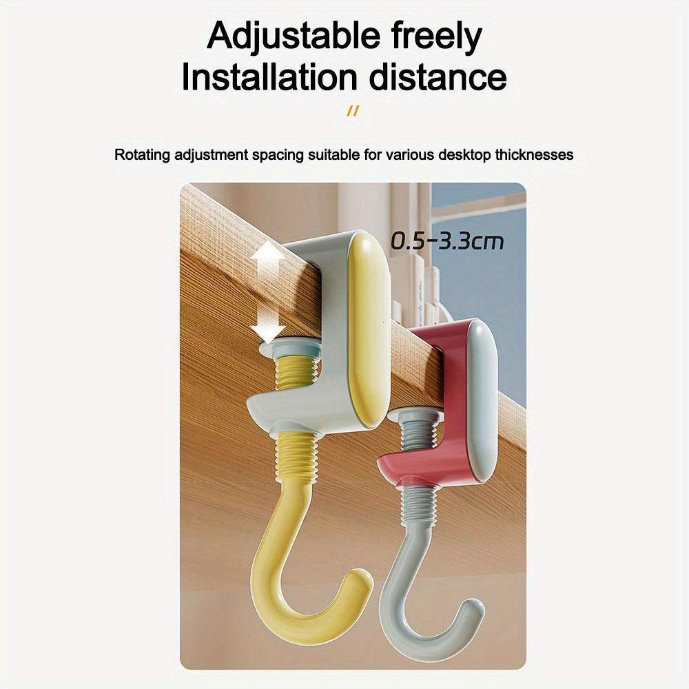 Cute Cartoon Desk Edge Hook Adjustable Dopamine Desktop Bag Hooks Strong Load-Bearing Gaming Headset Desk Hanger Key Hooks