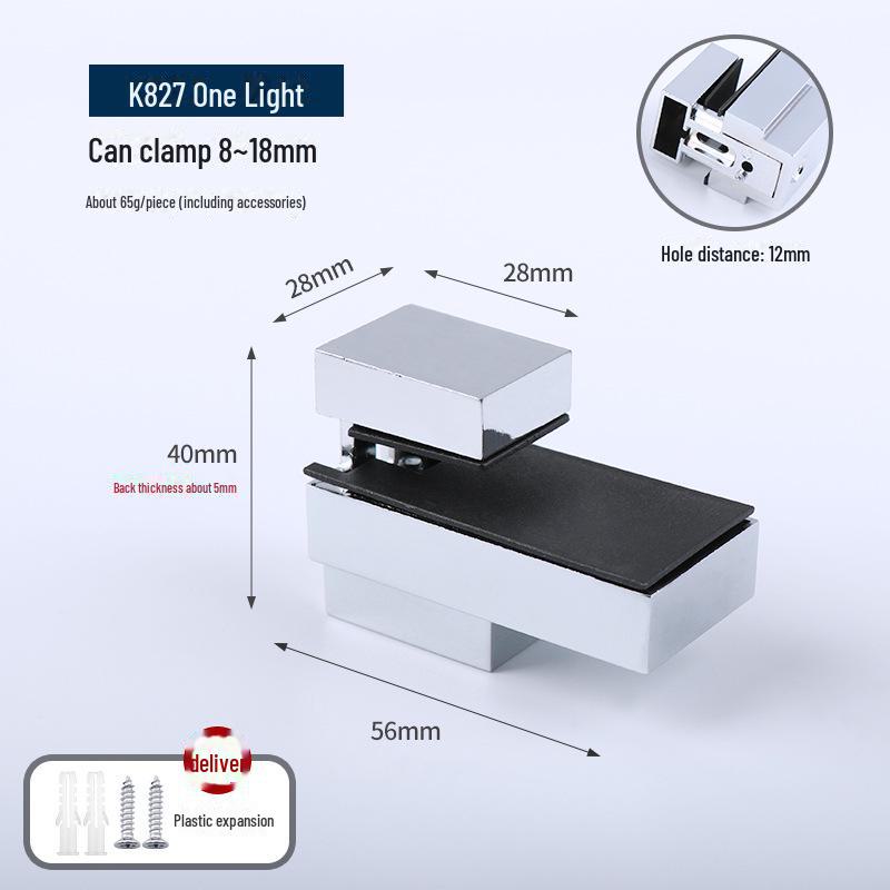 F-shaped Duckbill Glass Clamp for Bathroom/Kitchen 
