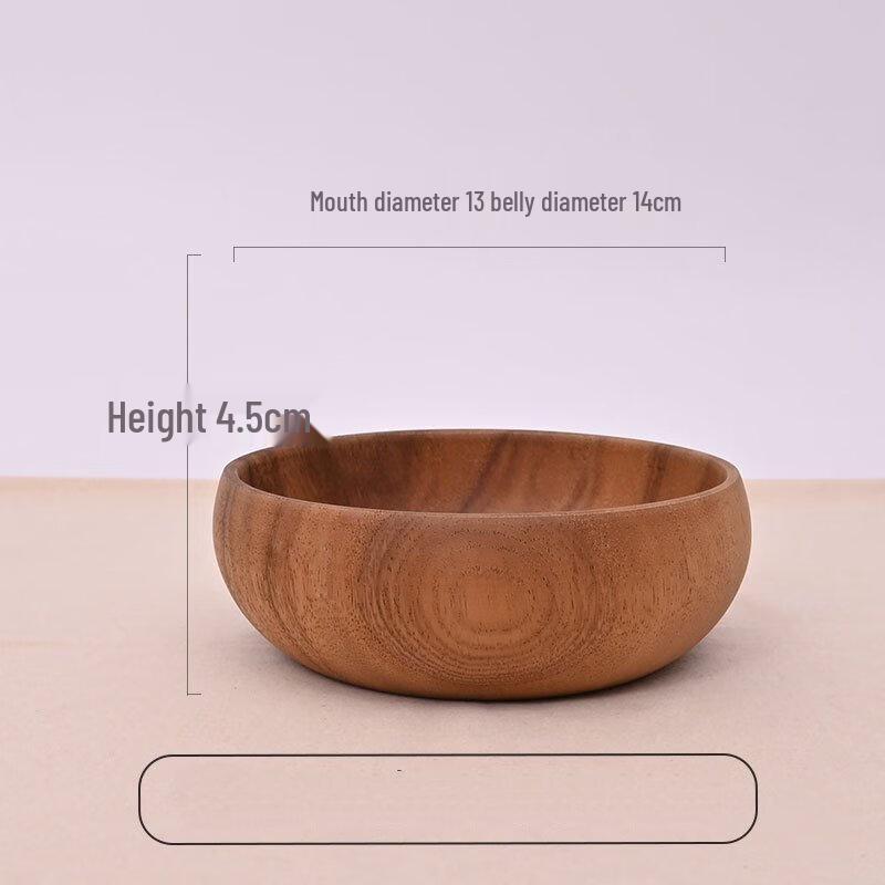 ZISIZ Large Round Acacia Wood Salad Bowl