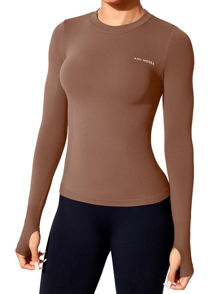 Women's Quick-Dry Long Sleeve Fitness Top for Running & Yoga