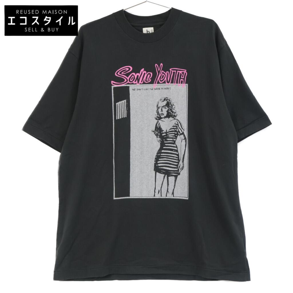 blurhms [x Sonic Youth] Black "We don't like" Print Tee T-shirt tops 4 blackUsed