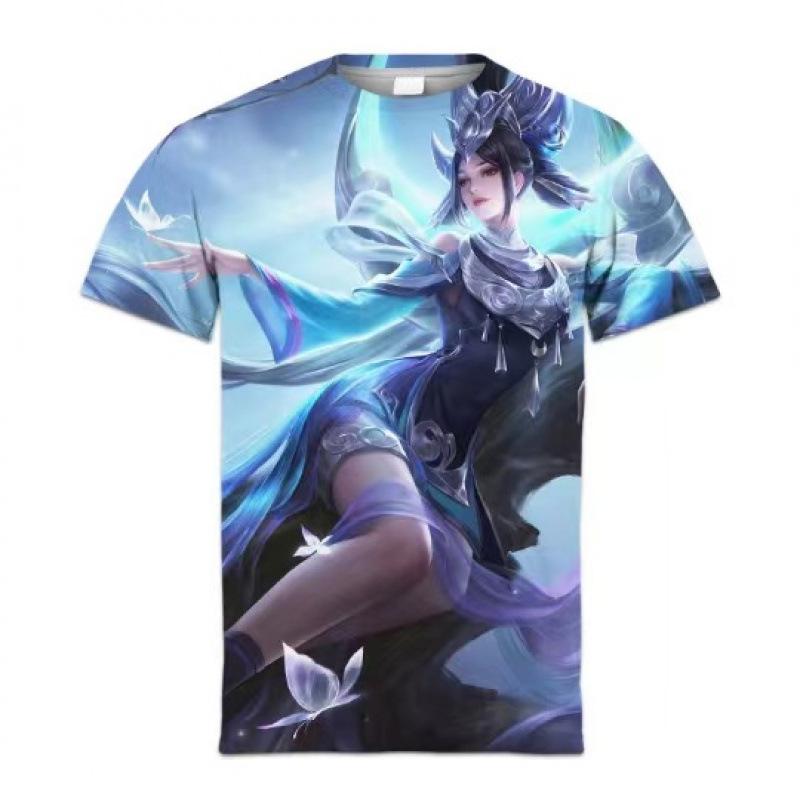 Summer King of Glory Game Clothes Men's Short Sleeved T-shirt for Middle School Students 3D Digital Printed T-shirts Top