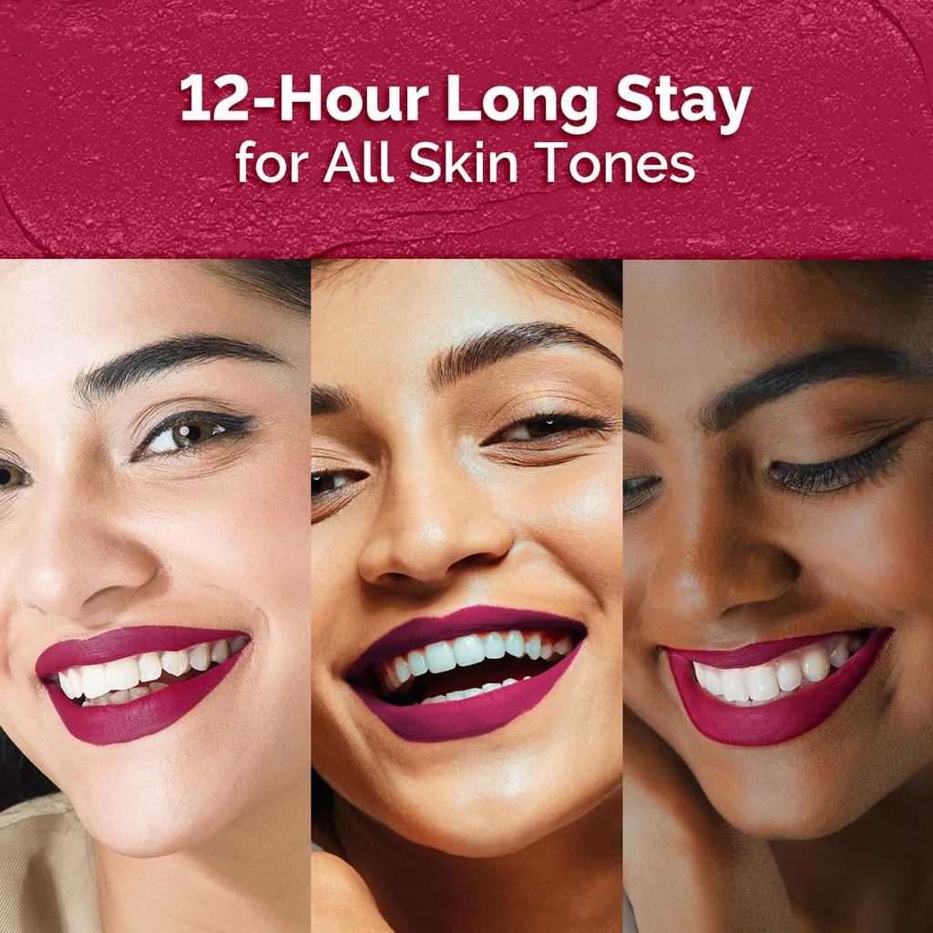 Mamaearth Moisture Matte Longstay Lipstick Berrylicious Magenta 2G Semi-Matte Long Wear Lip Color