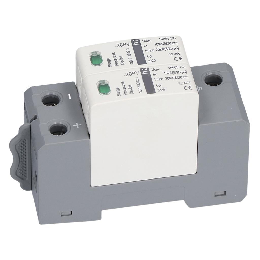 Surge Protective Device DIN Rail Mount Arrester Electric Shock Protector 1000VDC 2P 10?20KA