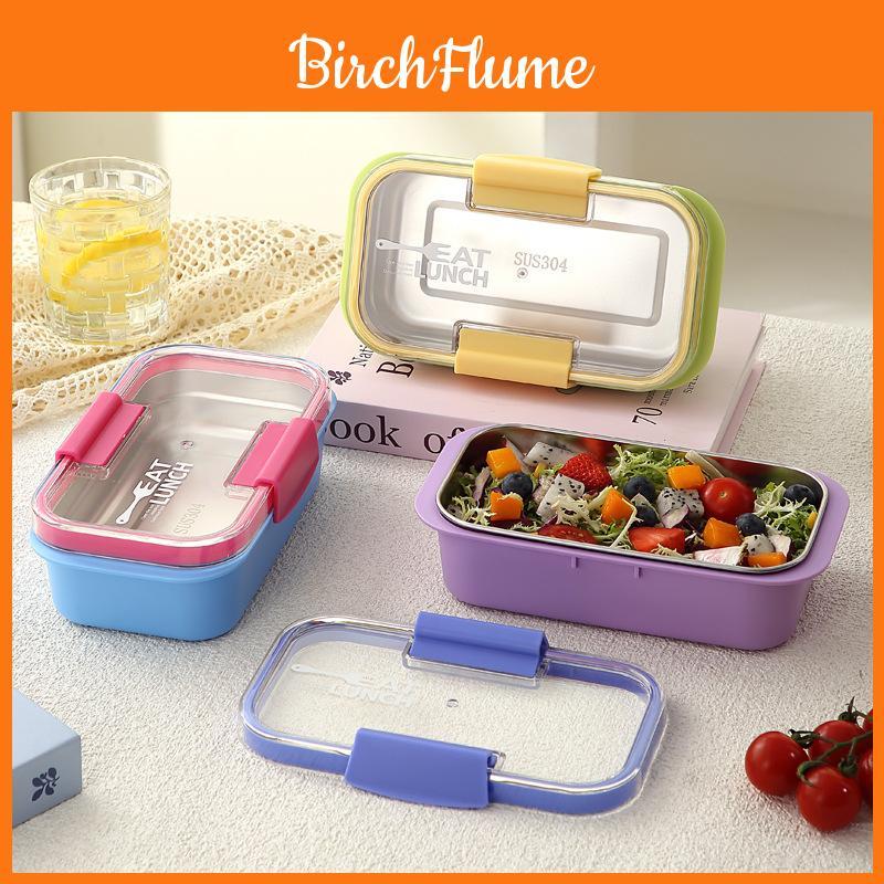 Stainless Steel Bento Box With Dividers For Office Lunch And Portable Food Storage