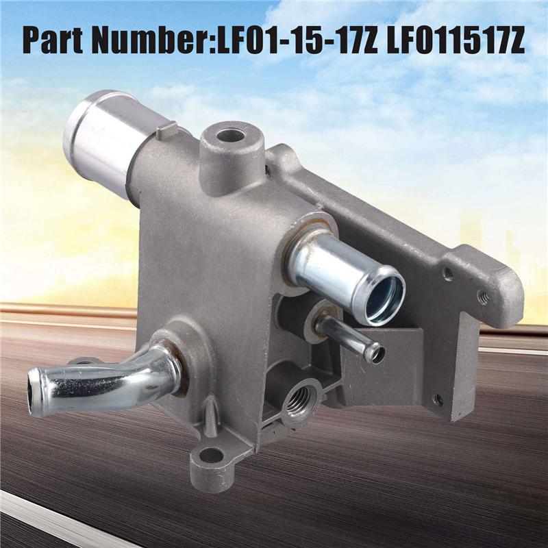 2X LF01-15-17Z Cooling System Water Outlet With Gasket Compatible For Mazda 3 2.0 2005-2010 5 ,6 2005-2010 2.0 2.3