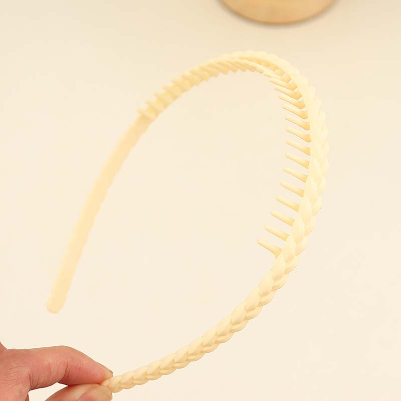 Fashion Solid Color Wave Resin Hairbands For Women Simple TBezel With Teeth Headband Headwear Hair Accessories