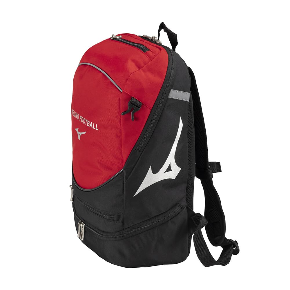 Mizuno Soccer for and and Red and Black Backpack, 16L, P3JDB001, Soccer, Football, Futsal, Cleanliness, Safety, Breathability,