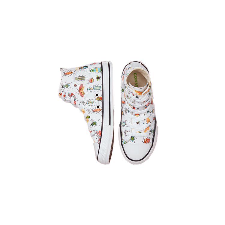 Converse Chuck Taylor All Star Canvas Comfortable Versatile High Top Kids Canvas Shoes Kids Sneakers White Black 670704F