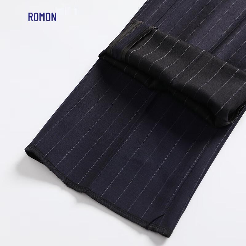 Romens Men's Slim-Fit Double-Breasted Suit Set